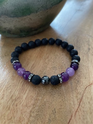 Armband lava amethist