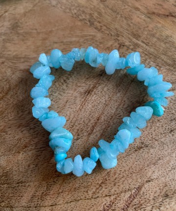 Armband split aquamarijn