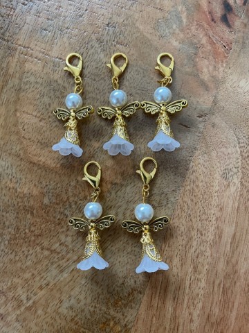 Bescherm engeltje witgoudkleurig