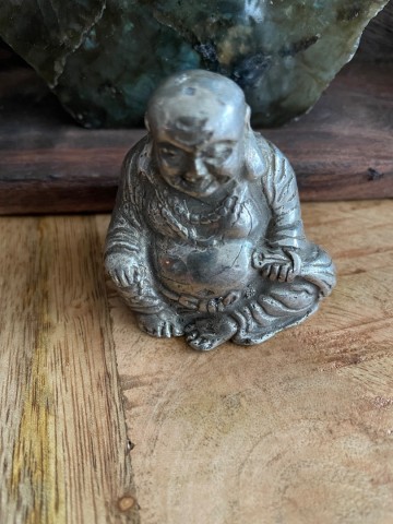 Boeddha zilverkleurig messing