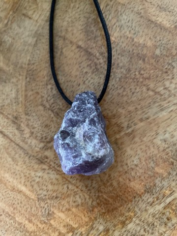 Heren amethist ketting ruw