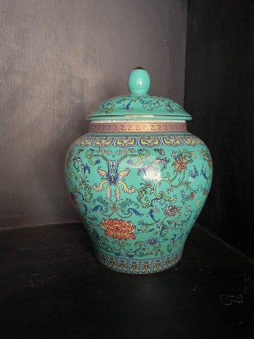 Keramische urn groen