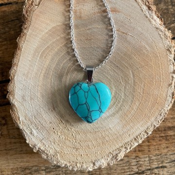 Ketting blauw turkoois hartje