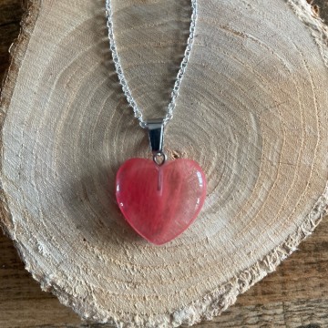 Ketting hartje cherry kwarts