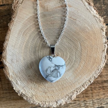 Ketting hartje witte turkoois