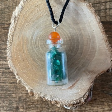 Ketting met flesje groene aventurijn