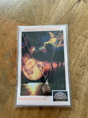 Oranje maansteenhanger